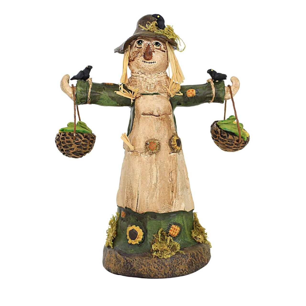 Charles Mcclenning 9.0 Inch Harvesting Harriet Thanksgiving Figurine , Lightweight Multi Seasonal Decor Fall Thanksgiving Scarecrow